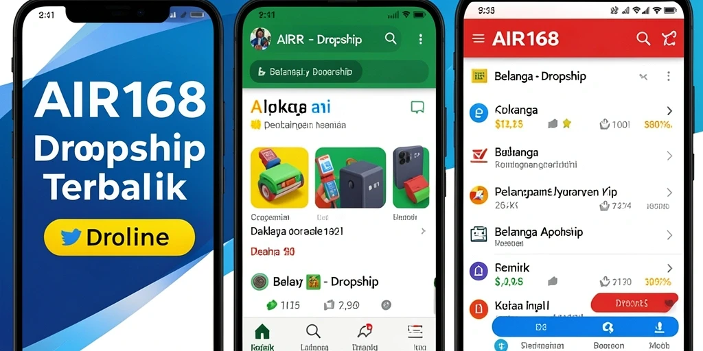 Tampilan antarmuka minimalis AIR168 untuk dropship yang efisien.