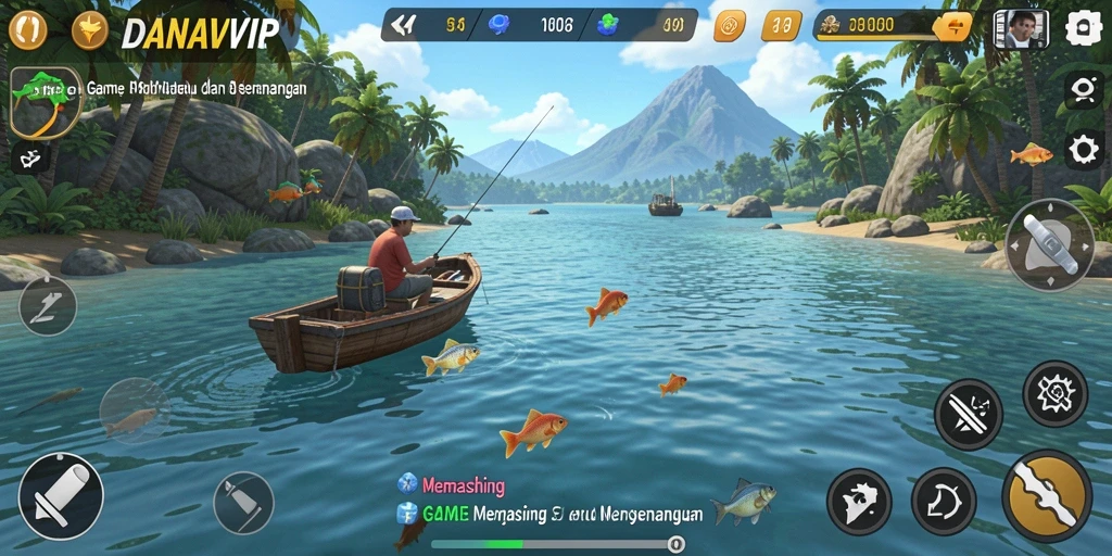 Tampilan antarmuka DANAVIP dengan fitur memancing yang menarik.