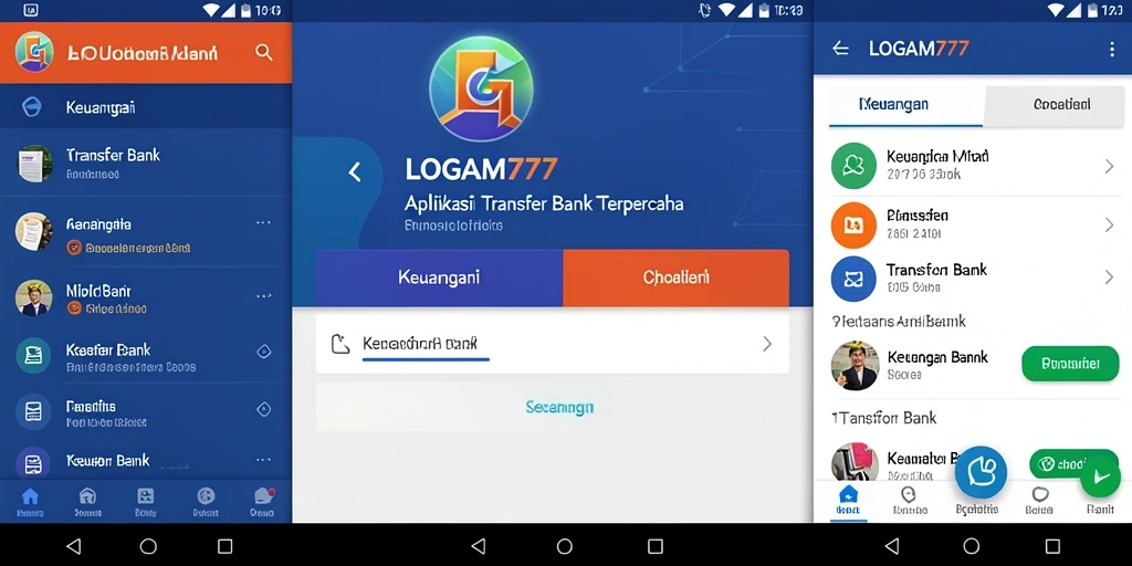 Antarmuka LOGAM777 yang intuitif untuk transaksi transfer bank.