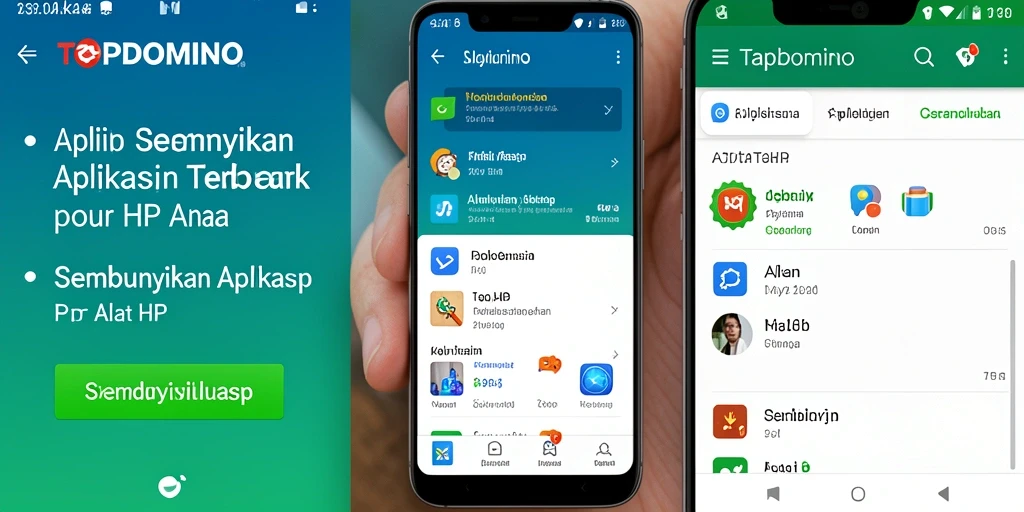 Tampilan antarmuka aplikasi TOPDOMINO untuk menyembunyikan aplikasi.