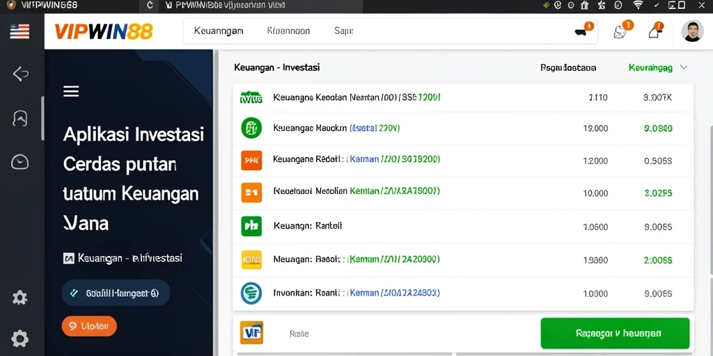 Antarmuka VIPWIN88 yang sederhana dan intuitif untuk investasi.