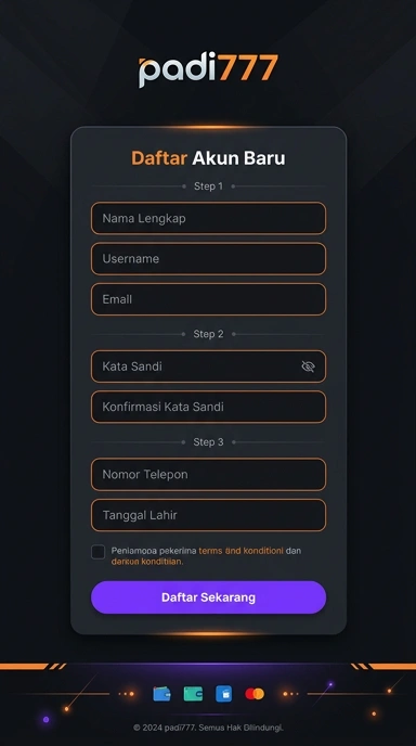 Tampilan halaman daftar padi777