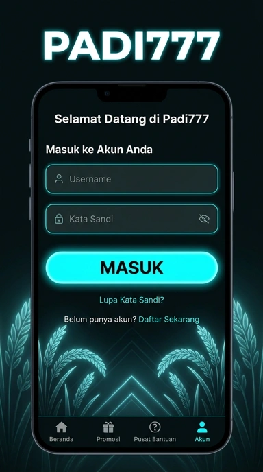 Tampilan halaman login padi777