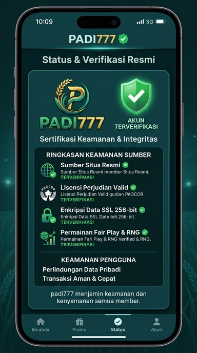 Tampilan kanal resmi padi777